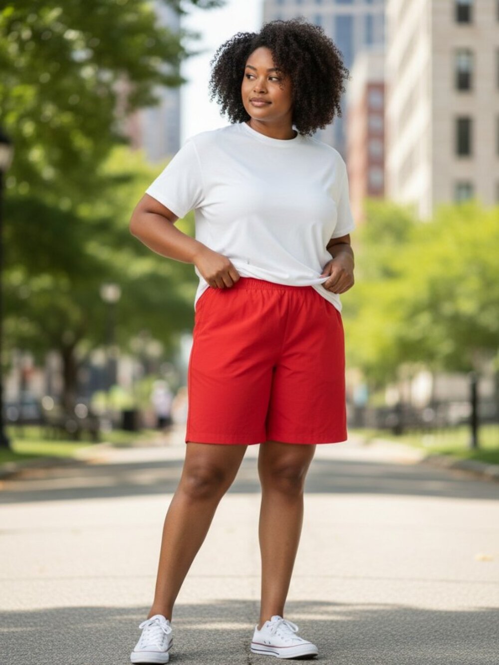 NEW Isaac Mizrahi Shorts Coral High Waist Plus Size 28W NWOT